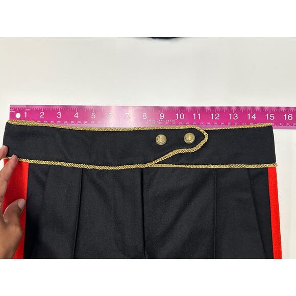 Paco Rabanne Military Pants Virgin Wool Black Red Trim Size US 2 / FR 34 - Picture 16 of 16